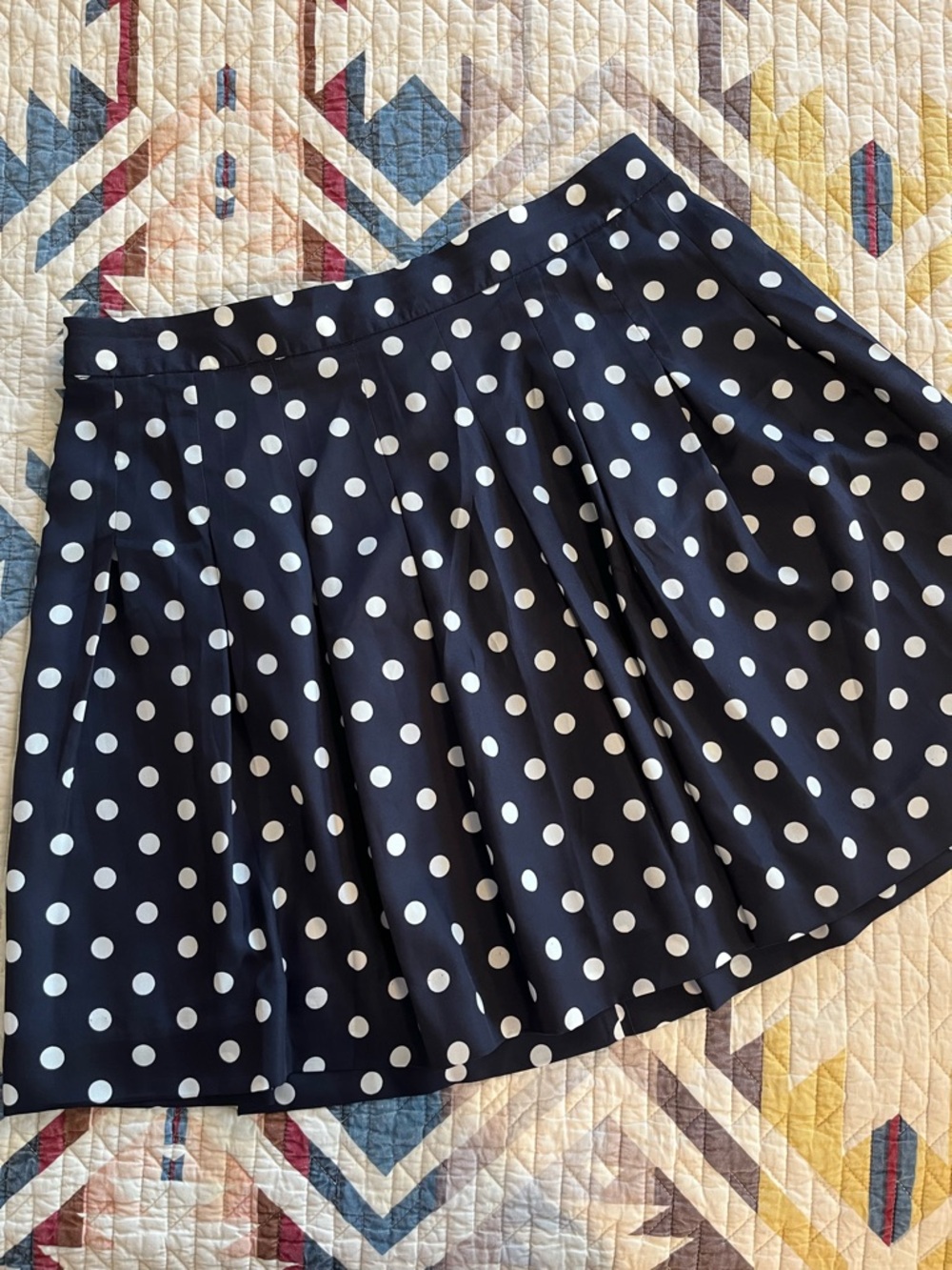 J. Crew Navy Polkadot Skirt